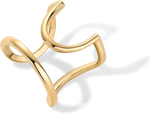 PAVOI 14K Gold Plated Manicure Nail Ring for Women | Adjustable Unique Fashion Statement Ring in Saudi Arabia