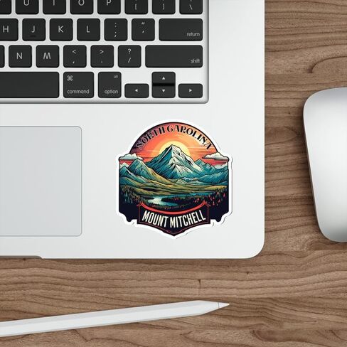 Mount Mitchell North Carolina Sticker Travelproofproof Heatbroof Decal Vinyl Small Materproof for Water Bottle Passport Passport Computer Computer Scarers Size 4 "ID44990 in Saudi Arabia