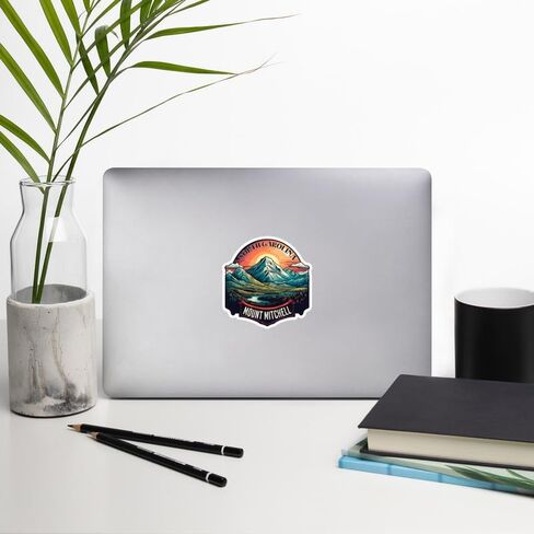 Mount Mitchell North Carolina Sticker Travelproofproof Heatbroof Decal Vinyl Small Materproof for Water Bottle Passport Passport Computer Computer Scarers Size 4 "ID44990 in Saudi Arabia