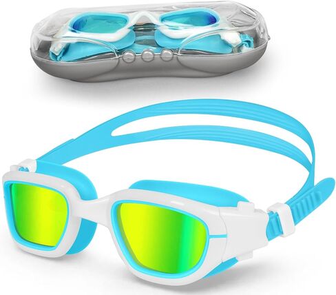 XDX Kids Swim Goggles ، نظارات الأطفال المستقطبين مع حماية الأشعة فوق البنفسجية ، مضاد للضباب لا تسرب نظارات السباحة للأطفال الشباب 6-14 in Kuwait