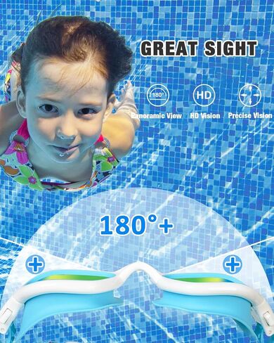 XDX Kids Swim Goggles ، نظارات الأطفال المستقطبين مع حماية الأشعة فوق البنفسجية ، مضاد للضباب لا تسرب نظارات السباحة للأطفال الشباب 6-14 in Kuwait