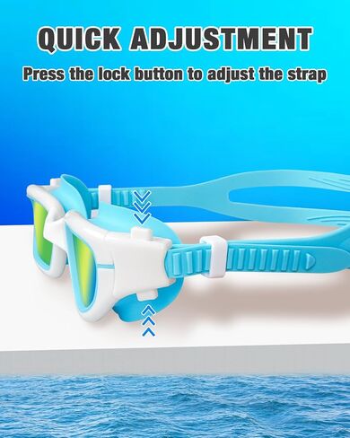 XDX Kids Swim Goggles ، نظارات الأطفال المستقطبين مع حماية الأشعة فوق البنفسجية ، مضاد للضباب لا تسرب نظارات السباحة للأطفال الشباب 6-14 in Kuwait