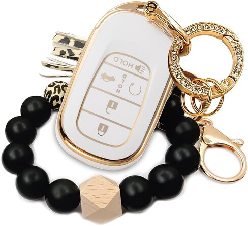 Car Key Fob Cover for Honda 2022 2023 2024 2025 Civic CR-V XR-V with Bling Bracelet Silicone Bead Diamond Key Chain in Kuwait