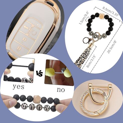 Car Key Fob Cover for Honda 2022 2023 2024 2025 Civic CR-V XR-V with Bling Bracelet Silicone Bead Diamond Key Chain in Kuwait