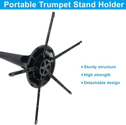 حامل بوق محمول من Piutouyar، حامل بوق قابل للطي وقابل للفصل بـ 5 أرجل، حامل بوق معدني أسود ثابت in Kuwait