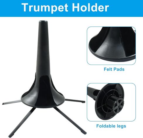 حامل بوق محمول من Piutouyar، حامل بوق قابل للطي وقابل للفصل بـ 5 أرجل، حامل بوق معدني أسود ثابت in Kuwait