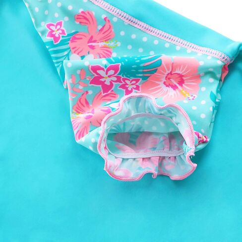 TFJH E Girls Sweeve Swimeve Sweat Sweat Swimsuit UPF 50+ مجموعات حراسة الطفح الجلدي UV 3-12Y in Kuwait