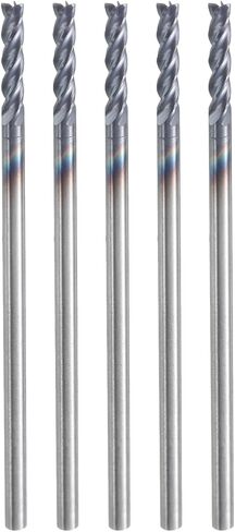 Harfington 5pcs carbide مربع الأنف الطاحونة بت 1/16 "قطع DIA 4 المزامير tialn قاطع الطحن المطلي للمعادن الصلبة الصلب (1/16" شانك 3/16 "مقطعة 1-1/2" طويلة 45 درجة HRC53-55) in Saudi Arabia