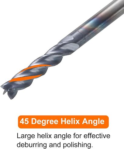 Harfington 5pcs carbide مربع الأنف الطاحونة بت 1/16 "قطع DIA 4 المزامير tialn قاطع الطحن المطلي للمعادن الصلبة الصلب (1/16" شانك 3/16 "مقطعة 1-1/2" طويلة 45 درجة HRC53-55) in Saudi Arabia