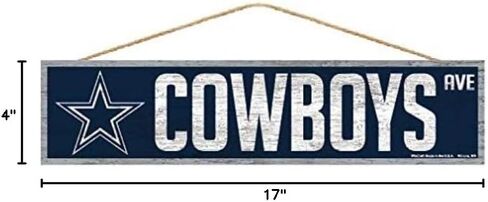 Wincraft NFL Dallas Cowboys Signwood Avenue Design ، Team Color ، 4x17 in Saudi Arabia