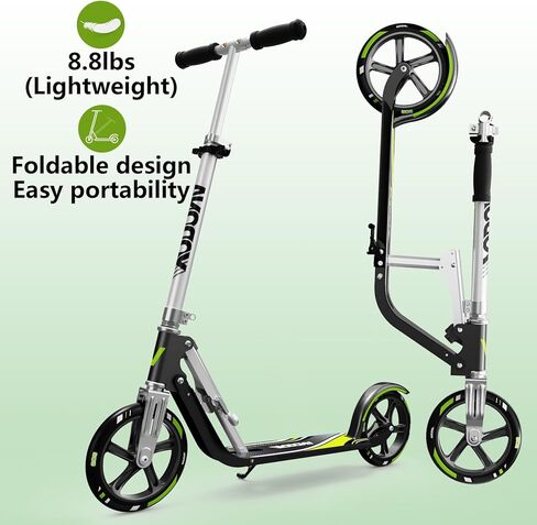 Scooter for Ages 6+, Kids, Teens & Adults, Big Wheels, Adjustable Height, Foldable Aluminum Frame, Supports up to 220 lbs for a Smooth Ride, Easy Folding Design in Saudi Arabia