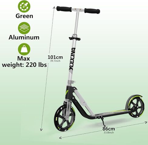 Scooter for Ages 6+, Kids, Teens & Adults, Big Wheels, Adjustable Height, Foldable Aluminum Frame, Supports up to 220 lbs for a Smooth Ride, Easy Folding Design in Saudi Arabia