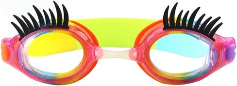 Kids Swimming Goggles Anti Fog No Leak Non Slip UV Protection Swim Goggles Eyelash Fish for Girls Boys in Kuwait