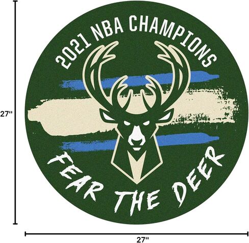 Fanmats NBA - Milwaukee Bucks 2021 نهائيات الدوري الاميركي للمحترفين البطلان كرة السلة - 27 بوصة. قطر in Saudi Arabia