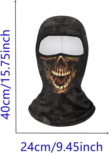 3D Balaclava Mask Full Face Mask Hood Mask Ghosts Skull Mask Men Women for Ski Hunting Motorcycle Cycling in Saudi Arabia