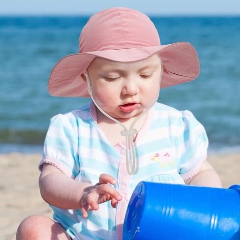 Durio UPF 50+ Baby Sun Hat - Wide Brim Beach Bucket Hats for Infant Girls 0-4T, Outdoor Summer Hat for Newborn to Toddler in Saudi Arabia
