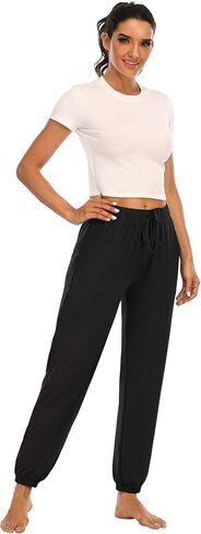 سارين ماثيوز سراويل رياضية للركض واليوجا فضفاضة ومريحة للتمرين برباط للنساء مع جيوب in Kuwait