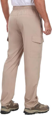 Hiking Pants Men Water Resistant Cargo Pants Lightweight Travel Pants with Zipper Pockets for Work Fishing Outdoor QYY24011 in Kuwait