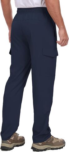 Hiking Pants Men Water Resistant Cargo Pants Lightweight Travel Pants with Zipper Pockets for Work Fishing Outdoor QYY24011 in Kuwait