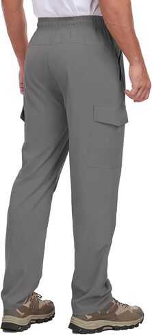 Hiking Pants Men Water Resistant Cargo Pants Lightweight Travel Pants with Zipper Pockets for Work Fishing Outdoor QYY24011 in Kuwait