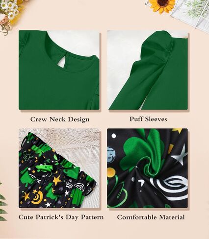 MIGU Toddler Girl Clothes,Girls Fashion Clothes Puff Sleeves Shirt Pants Headband 3Pcs Girls Gifts Sets in Saudi Arabia