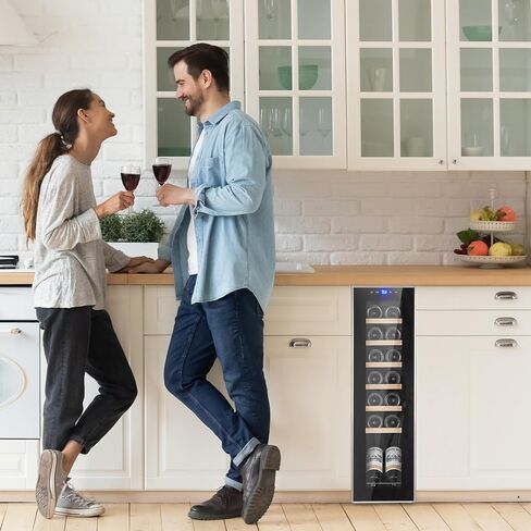 TowAllmark 14 Bottle Compressor Coller ، قبو نبيذ مع التحكم في درجة الحرارة القابلة للتعديل ، ثلاجة مشروبات قائما بذاتها للأحمر والأبيض والشربانيا والبيرة والصودا in Kuwait