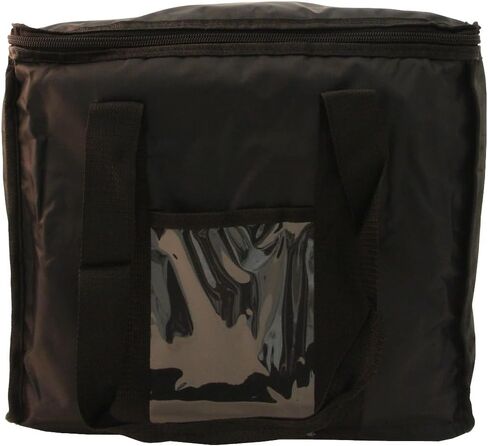 Chef Approved 12 x 12 Food Delivery Bag | Heavy Duty Insulated Soft-Sided Hot Cold Sandwich Carrier with Zipper Closure for Restaurant Shopping Grocery | Square Shape, 12"W x 12"D x 15"H, Nylon, Black in Kuwait