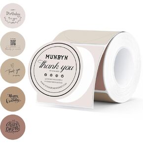 MUNBYN 2 Inch Thermal Labels Round, 2 Inch Thermal Label Stickers for Candle, Baking, 150 Sheets/1 Roll