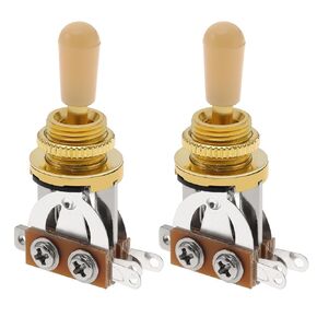 The Lord of the Tools 2PCS Electric Guitar 3 Way Toggle Switch Compatible with Les Paul Style Electric Guitar Pickup Selector Switch with Gold Tip Knob Cap