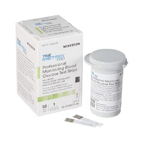 McKesson True METRIX Blood Glucose Test Strips for Diabetes [50 Strips] Professional Monitoring System, Multiple Patient Use