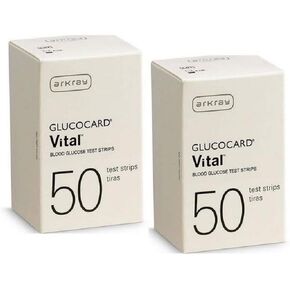 Arkray Glucocard Vital Blood Glucose Test Strips 50 Strips. (Pack of 2) by Glucocard Vital