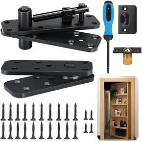 Hidden Door Hinge, Stainless Steel Heavy Duty Door Hinge,Swinging Pivot Hinge 360°Rotation, Hidden Door Hardware for Secret Door,Hidden Door Bookcase Hinge, Invisible Door Hinge（570Lbs）