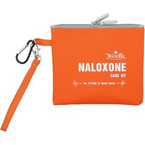 Empty Naloxone Carry Bag Kit, Fits 2 Pack Narcan Nasal Spray, for Opioid Overdose Emergency, Clip-on Pouch & Splash Resistant, High-Visibility, First Responder & Daily Use (No Naloxone)