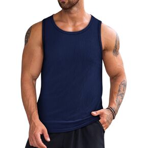 تي شيرت رجالي من Beotyshow صيفي غير رسمي بدون أكمام مضلع منسوج للعضلات تي شيرت سريع الجفاف للتمرين في صالة الألعاب الرياضية in Kuwait