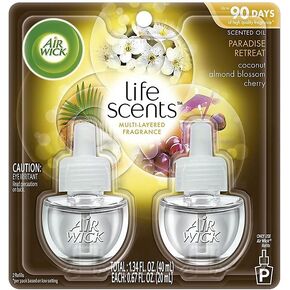 Air Wick Plug in Scented Oil Refill, 2ct, Paradise Retreat, Air Freshener, Essential Oils