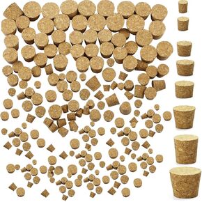 120 Pieces Tapered Cork Stoppers Wooden Wine Bottle Stopper Tapered Cork Bottle Plugs Natural Soft Wood Wine Corks Crafts Replacement Corks for Wine Beer Bottle, Glass Bottles, DIY Craft, 8 Sizes