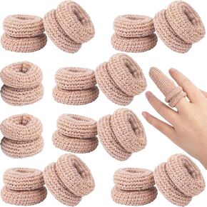 15PCS Fingertip Bandages, Cotton Finger Cots, Elastic Finger Gloves, Thumb Protectors for Wounds, Reusable Finger Dressings for Finger Sprains Gardening Work - Skin Color