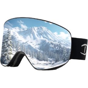 Ski/Snowboard Goggles for Men Women, OTG Snow Goggles Anti Fog 100% UV Protection