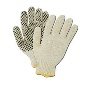 MAGID MultiMaster T936 Cotton/Polyester Glove, One-Sided Plastic Dots, 10" Length, Men's (12 Pairs)