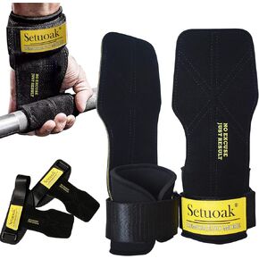 Weightlifting Wrist Straps for Maximum Grip Support Strength Training Lifting Deadlift Strap & Weight Lifting Grips Gloves for Working Out Pull Up Deadlifting & Shrugs