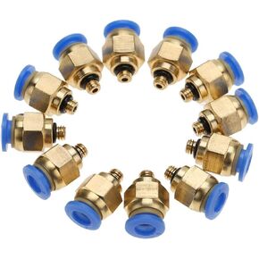 PC4-M5 20Pcs Air Pipe Pneumatic Connector Fittings, Quick Male Thread Straight Push In Connector