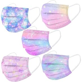 50PCS Kids Face_Mask Children 3Ply Earloop Breathable Kids Face_Mask Outdoor School Supplies Boys Girls