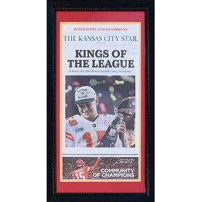 Kansas City Chiefs Super Bowl 57 LVII Champions Original Front Front Page KC Star 14x26 مع باتريك ماهومز 2/14/23 ملوك الدوري