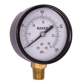 Baker LVBNA-30P Pressure Gauge, 0 to 30 psi