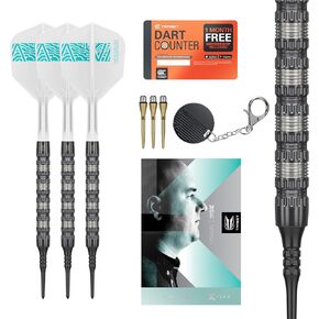 TARGET Darts Rob Cross 95K Soft Tip 95% Tungsten Dart Set, 18G | Voltage Player-Edition Darts Set with Pixel Tips, K-Flex Flights, Soft Tip Electronic Darts Set
