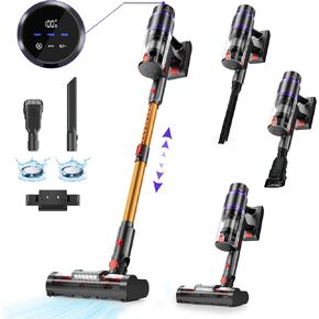 Cordless Vacuum Cleaner, 550W Vacuum Cleaners for Home with Removable Battery, Self-Standing Vacuum with Powerful Suction, LED Touch Display, Rechargeable Cordless Vacuum for Hardwood Floor in Saudi Arabia