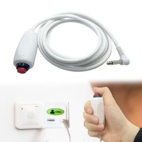Replacement Nurse Call Cord, Red Button Momentary Call Cable for Nurse Station, 6.35mm Plug, 10 Ft (White-10PCS)