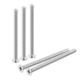 uxcell 20 pcs M5-0.8x70 Machine Screws Phillips Pan Cross Head Screws Fasteners Bolts 304 Stainless Steel Silver for Wall Socket,House Repairs