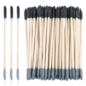 20 PCS Sanding Sticks, 120/280 Grit Fine Detailing Polishing Stick for Tight Spaces Wood Double End Matchsticks Sanding Twigs for Plastic Models, 5.4×0.2 Inch, Black & Gray
