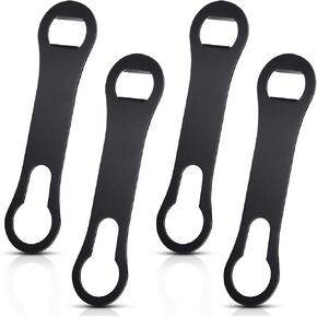Remerry 4 Pcs Bottle Opener and Pour Spout Remover Flat Bar Key Stainless Steel Bar Speed Opener Dog Bone Wine Bottle Opener Double Ended Beer Openers for Bartenders Kitchen (Black)
